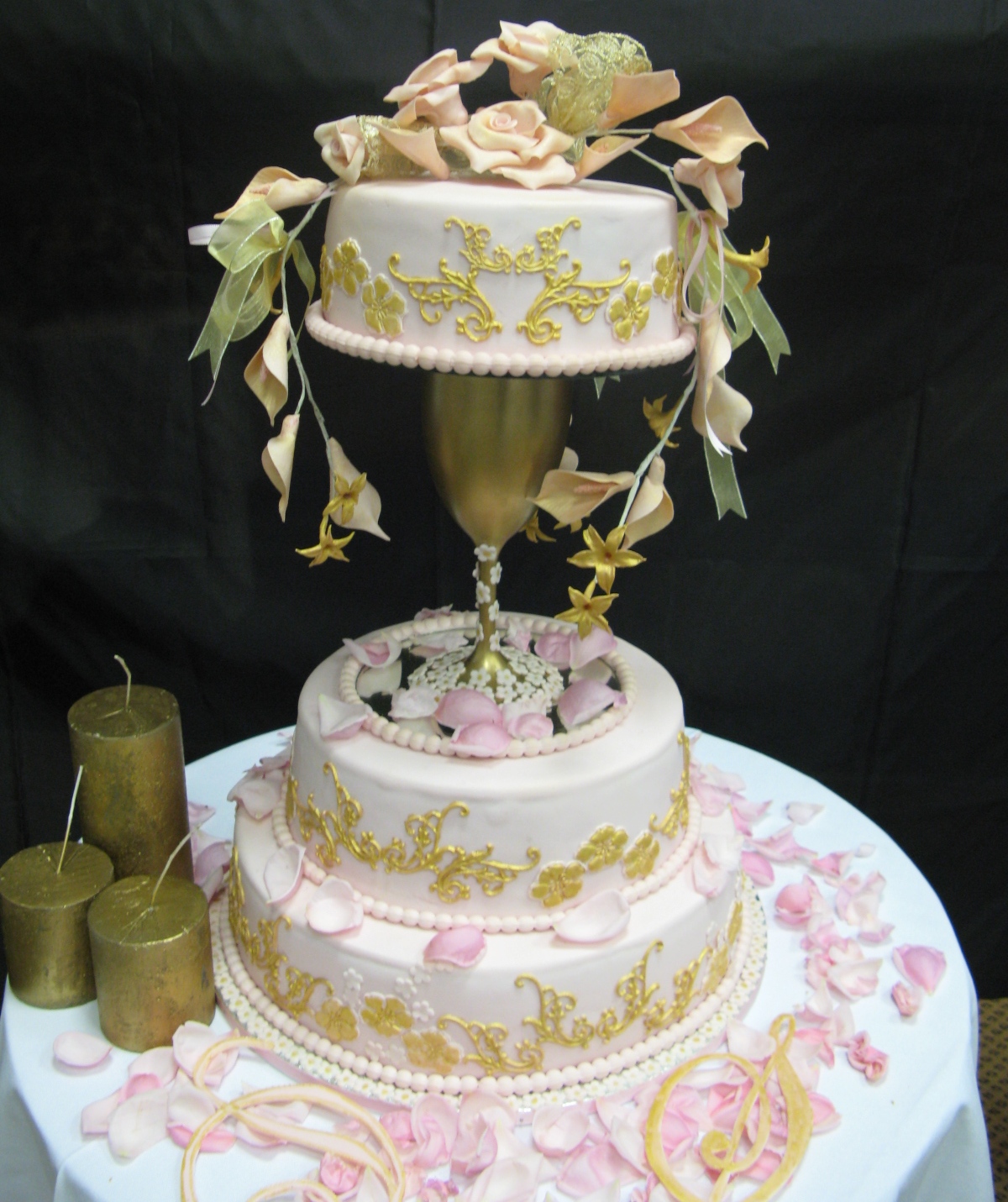 tall elegant layered wedding cake
